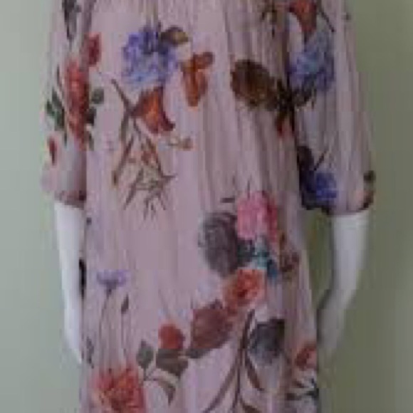 Bellambra (made in Italy) Floral Print Silk Blend Dress 3/4 Sleeve Sizes S/M - Picture 3 of 5